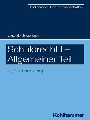 cover image of Schuldrecht I--Allgemeiner Teil